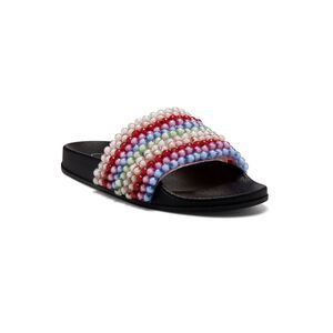 JESSICA SIMPSON Womens Black Pool Beaded Saycie Slip On Slide Sandals 5 M
